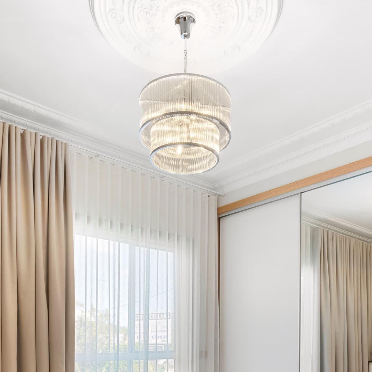 Corbelle 6+4 Light Pendant in Polished Chrome