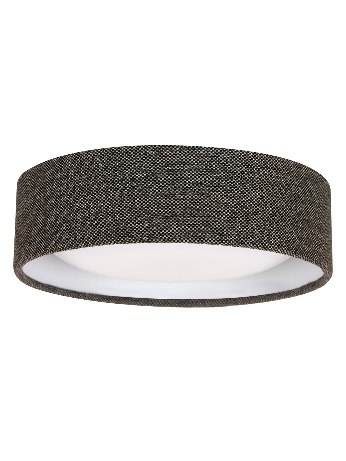 Uno 250mm 1 Light Flush Mount in Grey Fabric-img-1