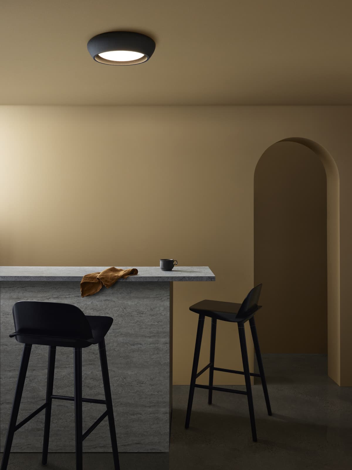 Fjord 1 Light Flush Mount in Black-img-4