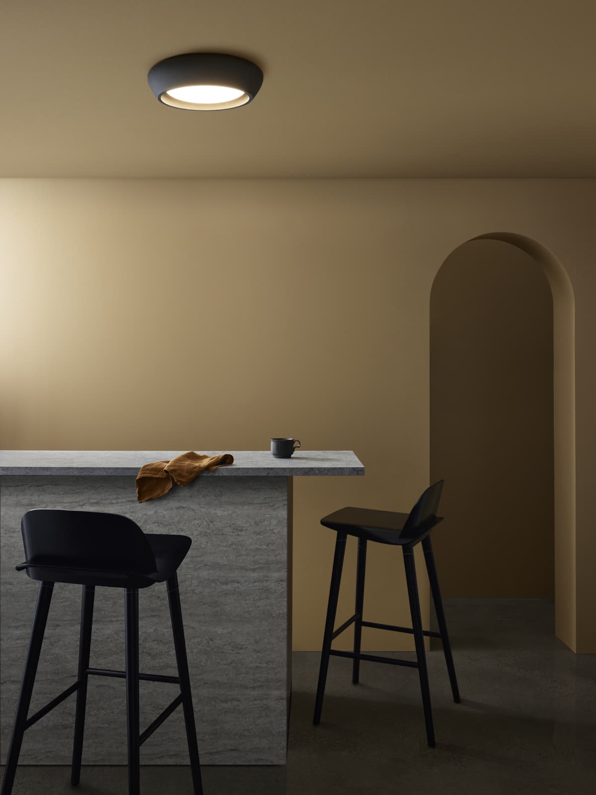 Fjord 1 Light Flush Mount in Black-img-5