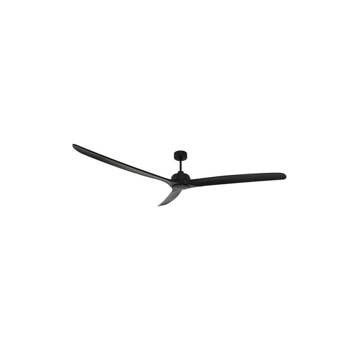 Caelid 254cm DC Fan with Light in Black with Black Timber Blades
