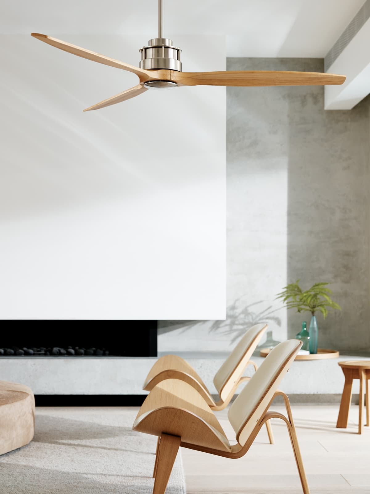 Airfusion Akmani 152cm DC Fan in Brushed Chrome/Teak