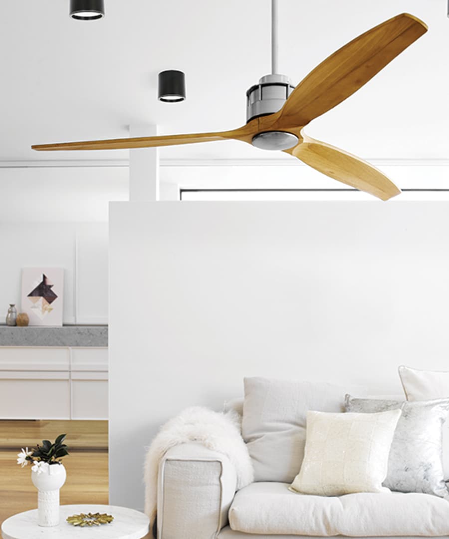 Airfusion Akmani 152cm DC Fan in Brushed Chrome/Teak