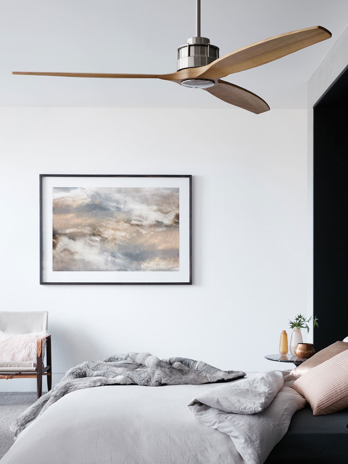 Airfusion Akmani 152cm DC Fan in Brushed Chrome/Teak