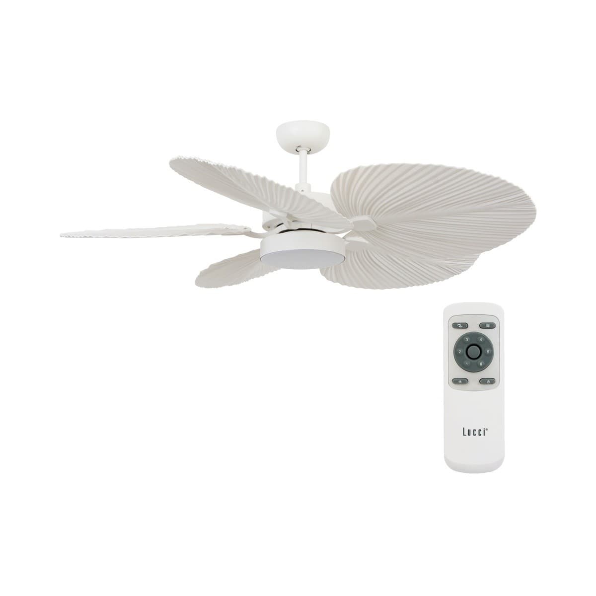 Bali 132cm DC Fan with Light in Antique White