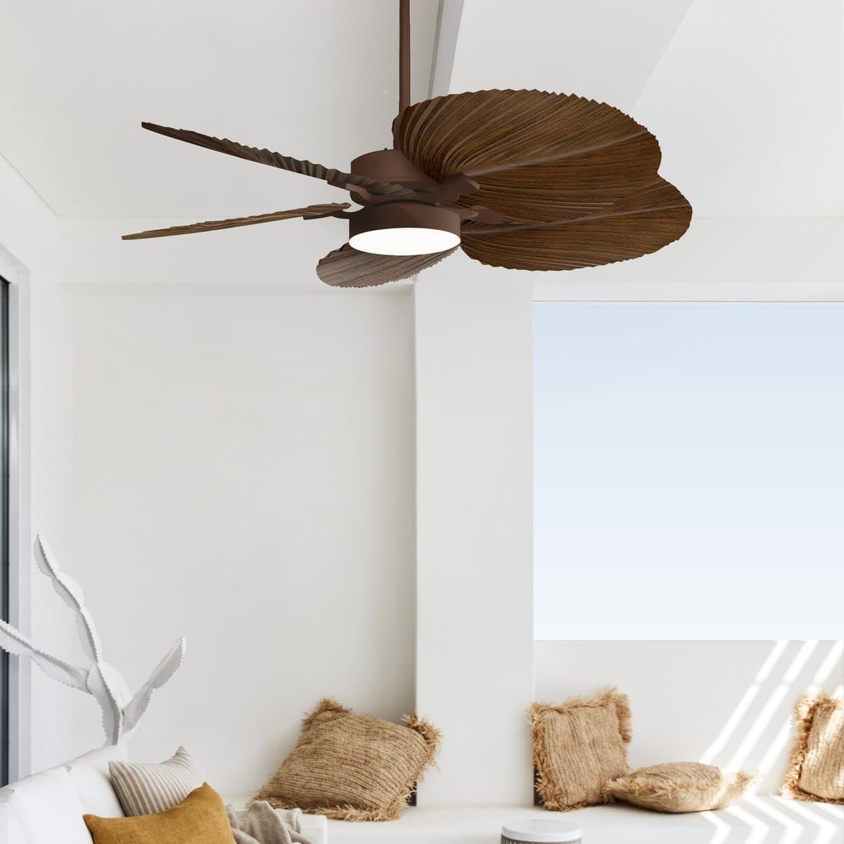 Bali 132cm DC Fan with Light in Oil Rubbed Bronze with Koa Blades