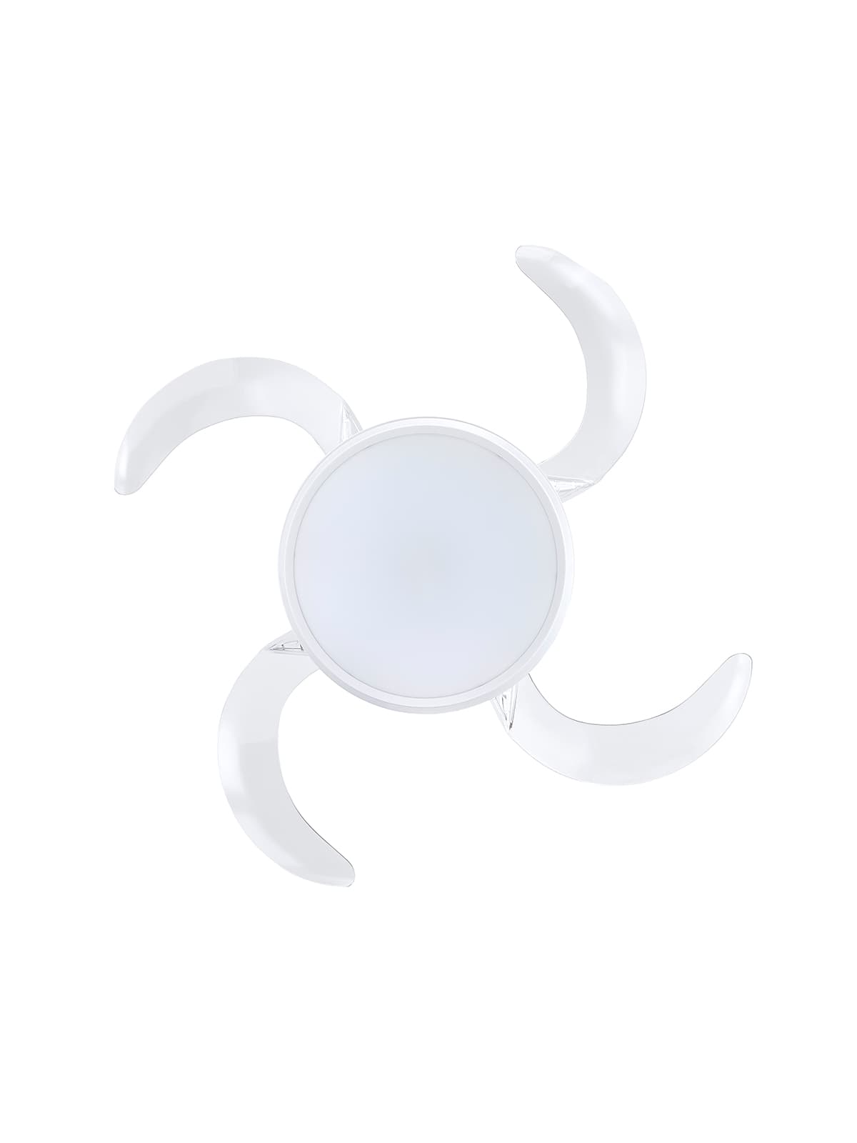 Fanaway Evo1 Prevail White Ceiling Fan with Clear Retractable Blades and LED Light and Remote