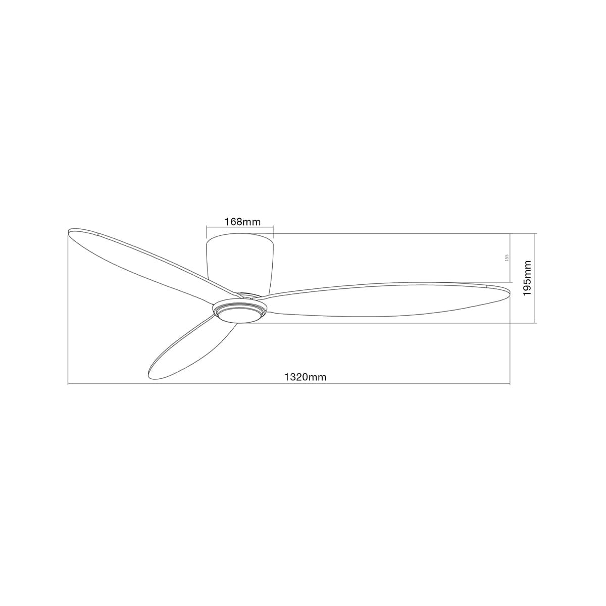 Radar 132cm DC Fan Only in White