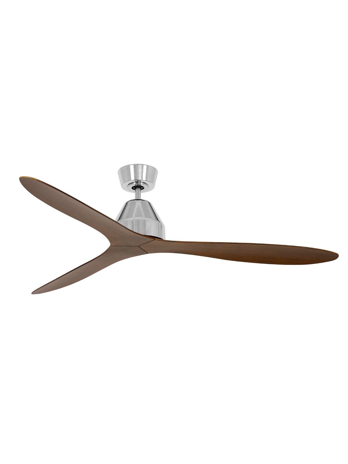 Whitehaven 142cm DC Fan in Brushed Chrome with Koa Blades