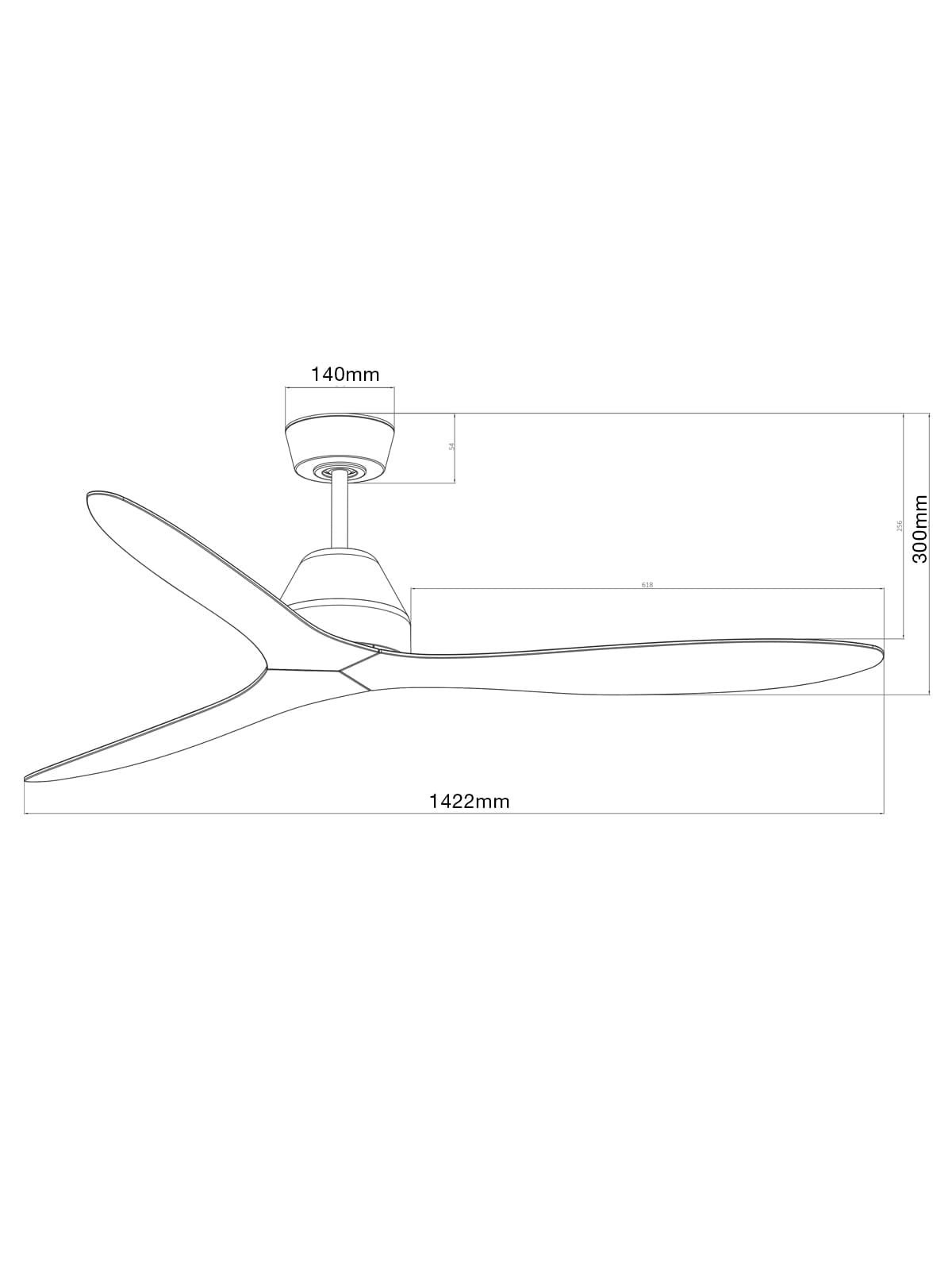 Whitehaven 142cm DC Fan in Brushed Chrome with Koa Blades