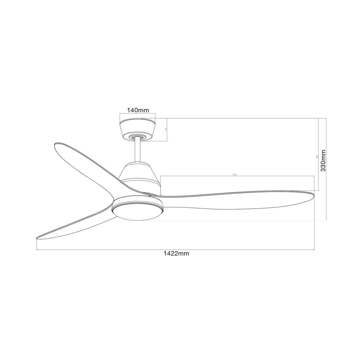 Whitehaven 142cm DC Fan with Light in Black-img-7