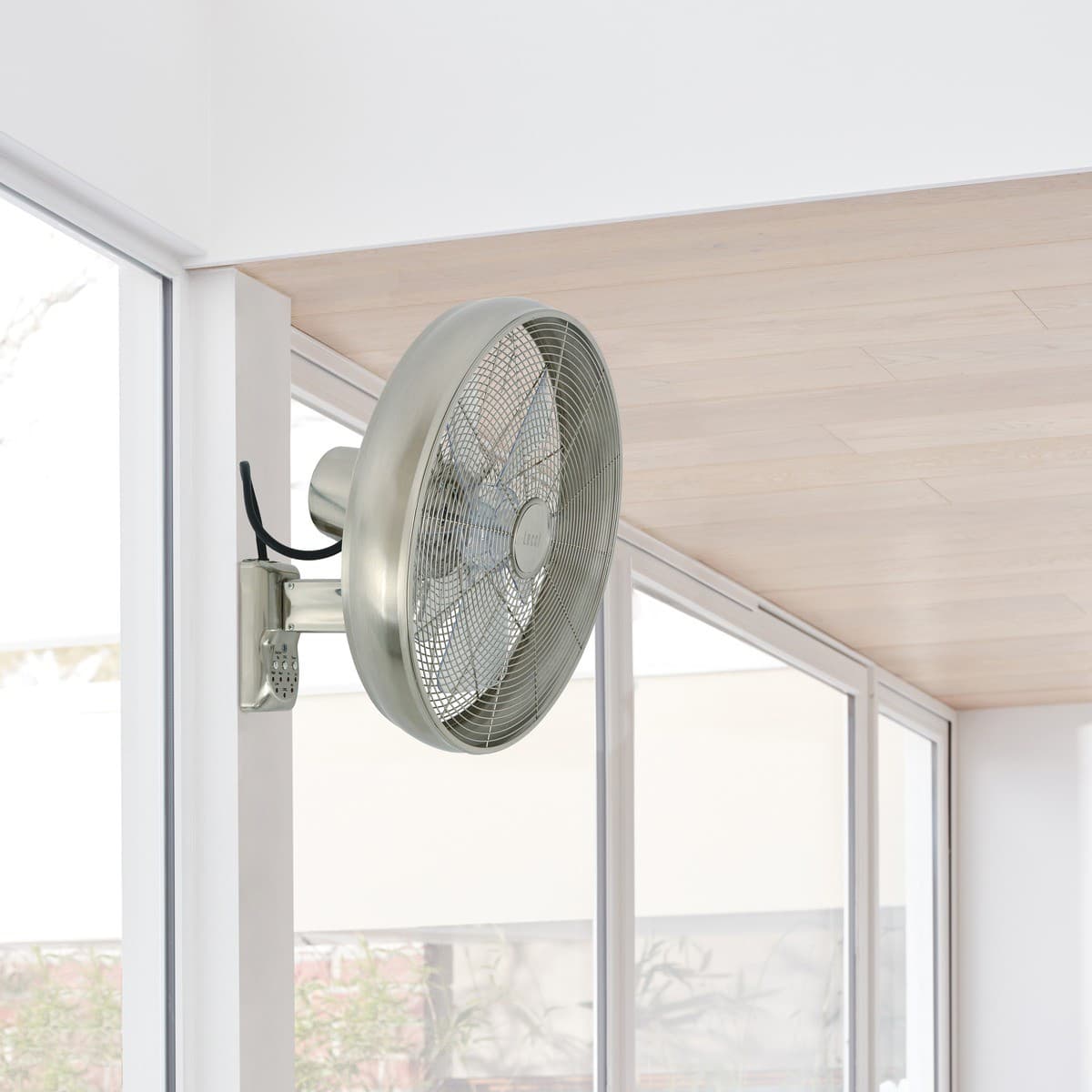 Breeze 41cm Wall Fan with Remote Brushed Chrome