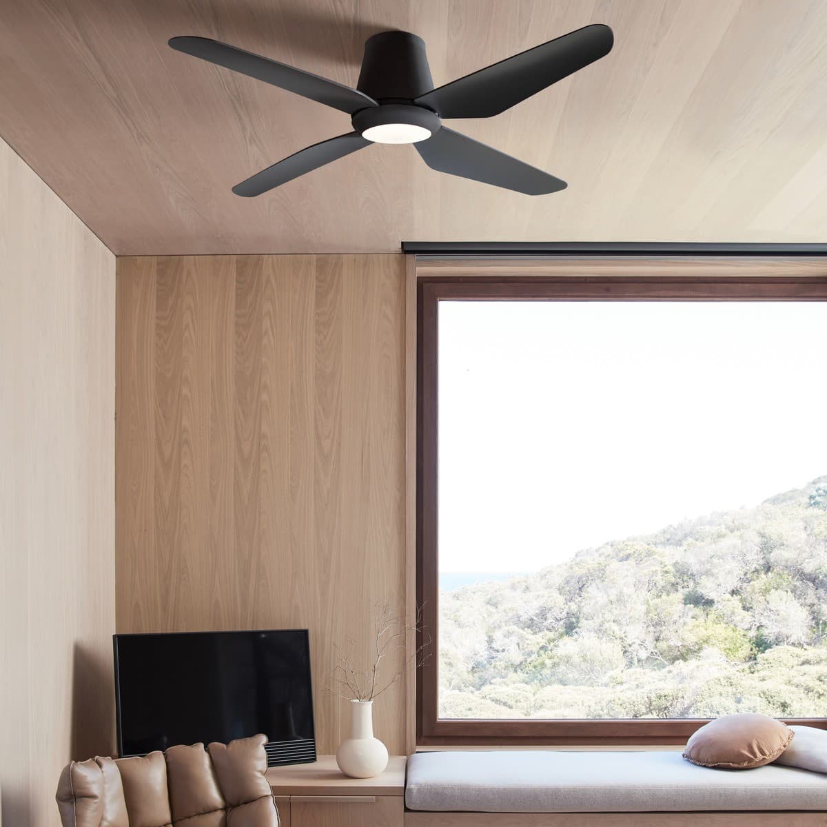 Aria 132cm CTC DC Fan with Light in Black
