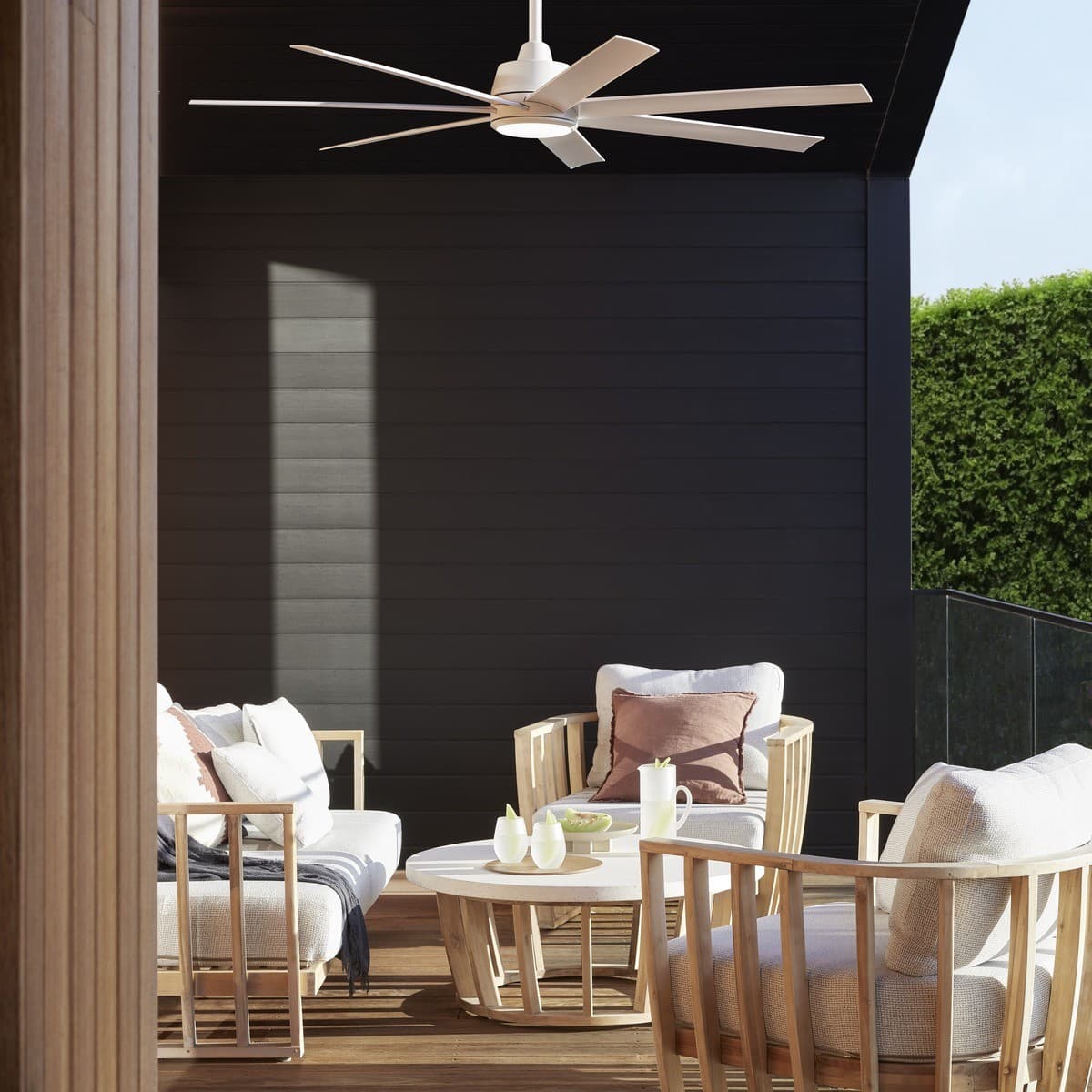 Atlanta 142cm DC Fan with Light in White