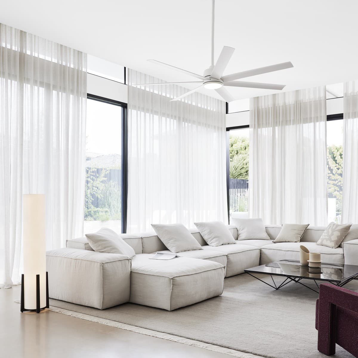 Atlanta 142cm DC Fan with Light in White