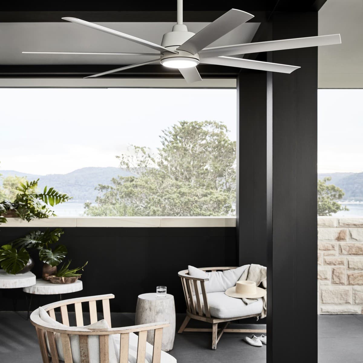 Atlanta 142cm DC Fan with Light in White