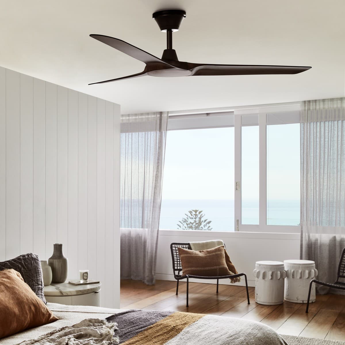 Abyss 142cm DC Fan in Oil Rubbed Bronze with Koa Blades