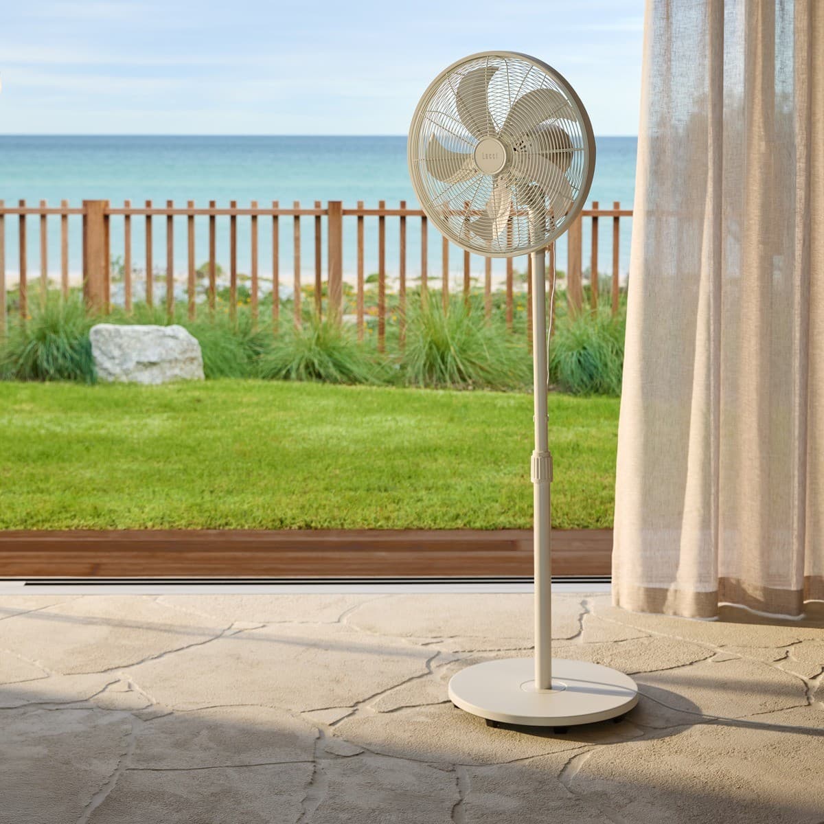 Glide 41cm DC Pedestal Fan in White