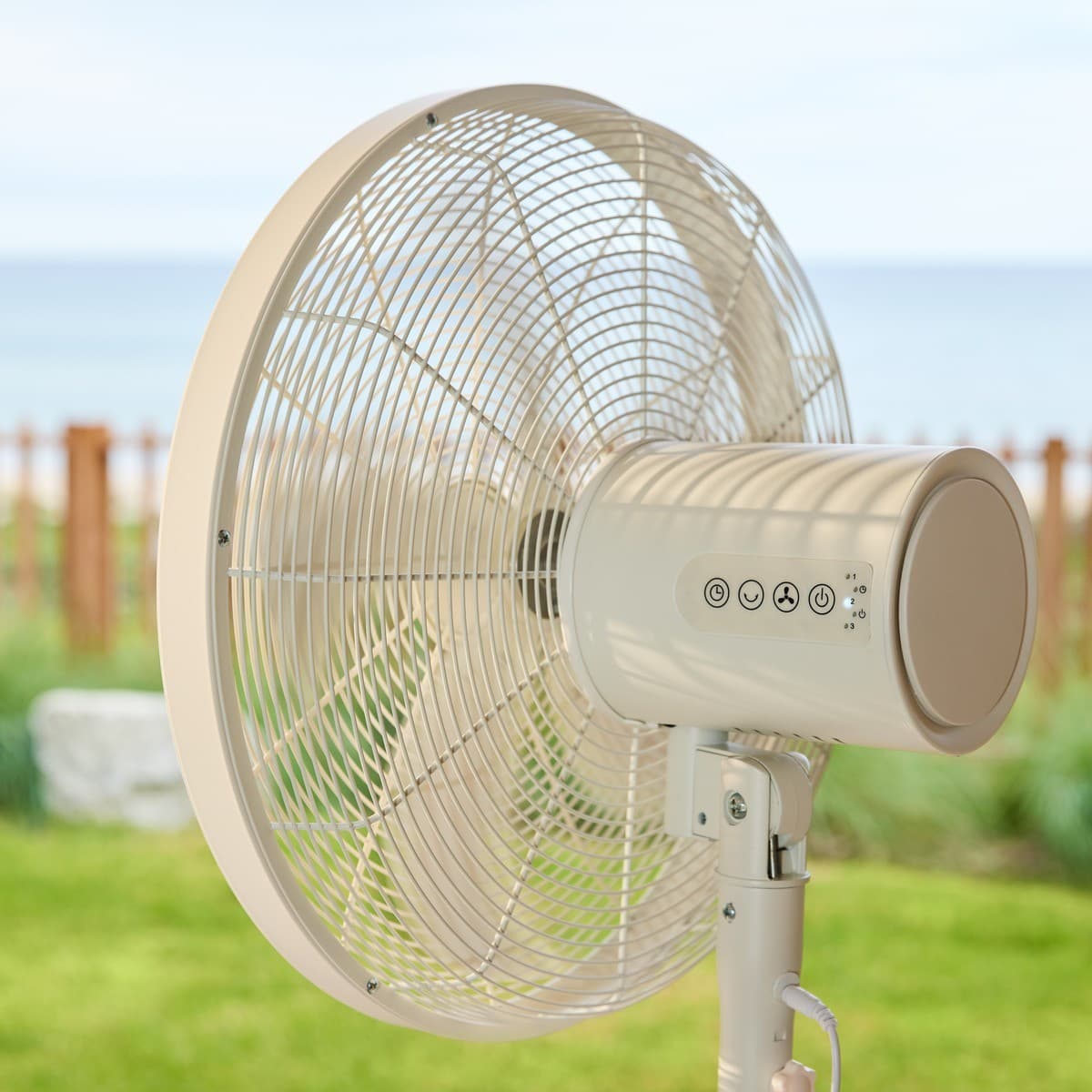 Glide 41cm DC Pedestal Fan in White