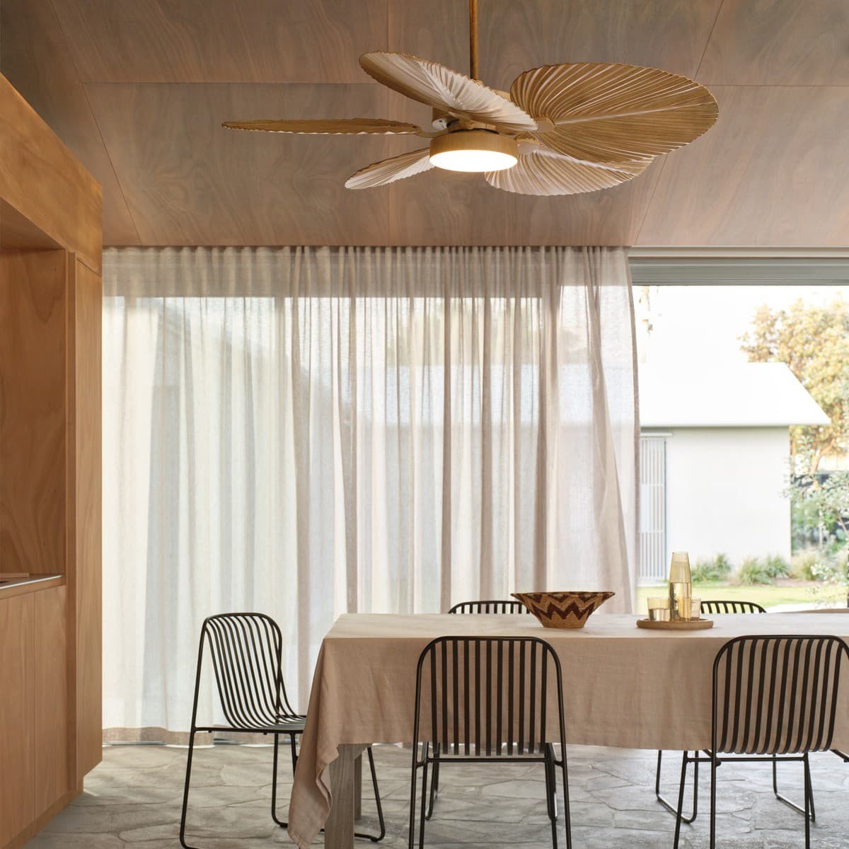 Bali 132cm DC Fan with Light in Natural