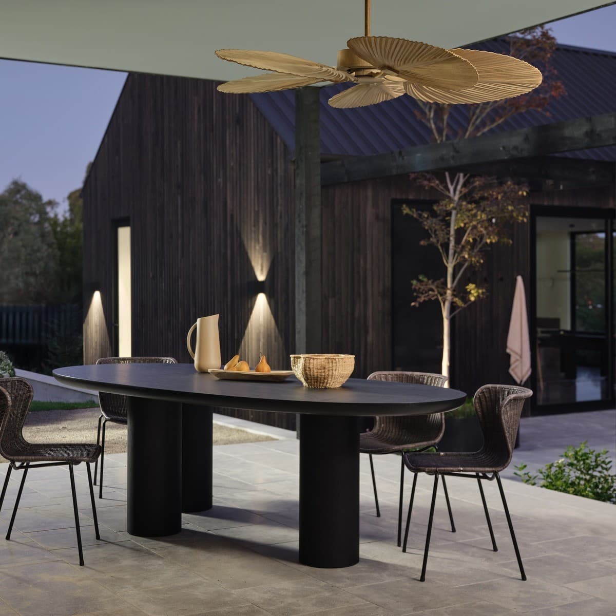 Bali 132cm DC Fan with Light in Natural