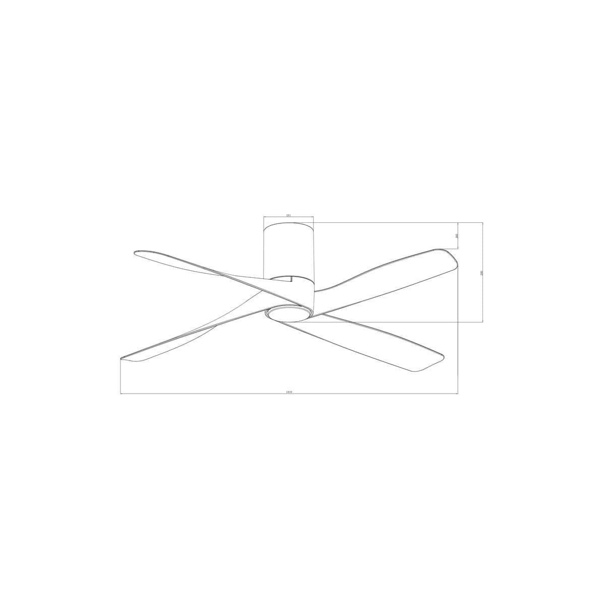 Riviera 132cm DC Fan with Light in Koa