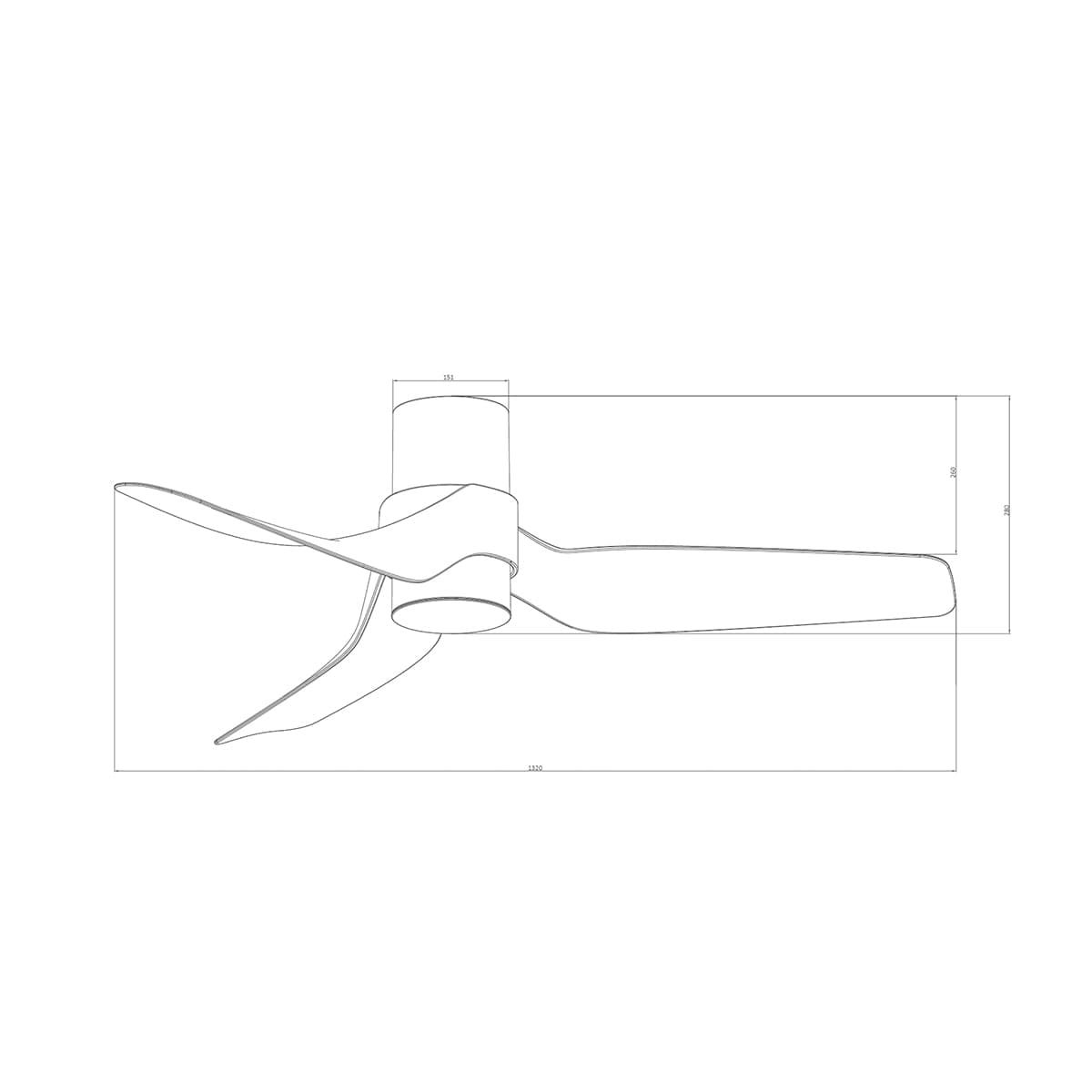 Nautica 132cm DC Fan with Light in White