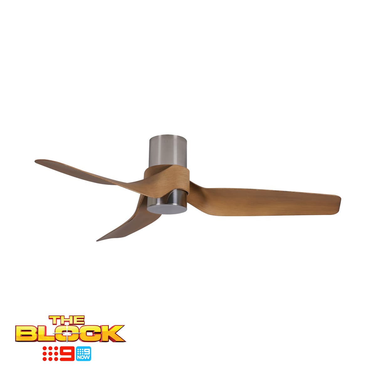 Nautica 132cm DC Fan with Light in Brushed Chrome/Teak