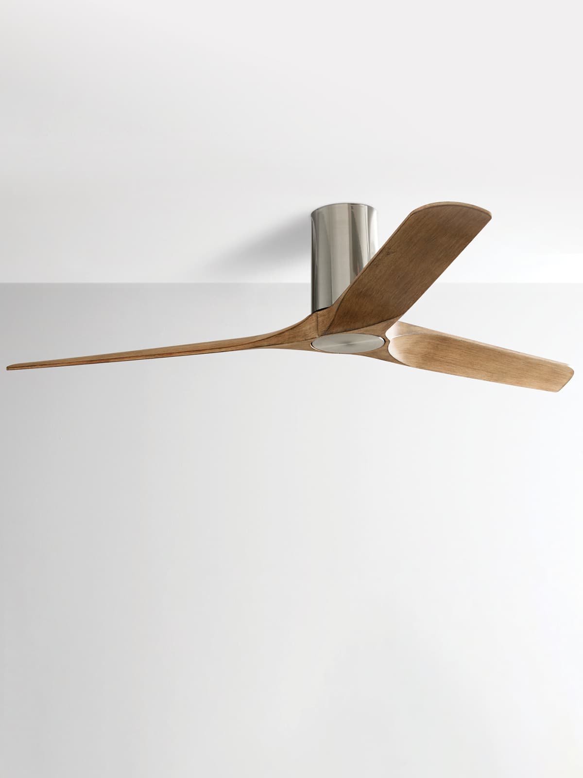 Londo 132cm DC Fan in Brushed Chrome with Teak Blades