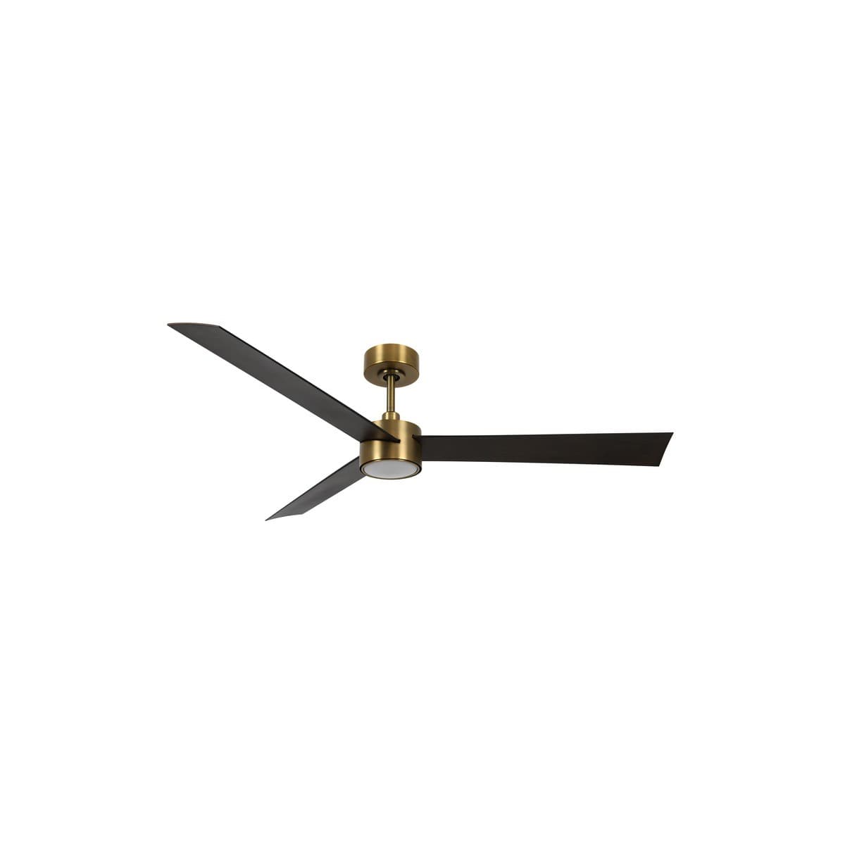 Climate IV 132cm DC Fan with Light in Antique Brass with Walnut Blades