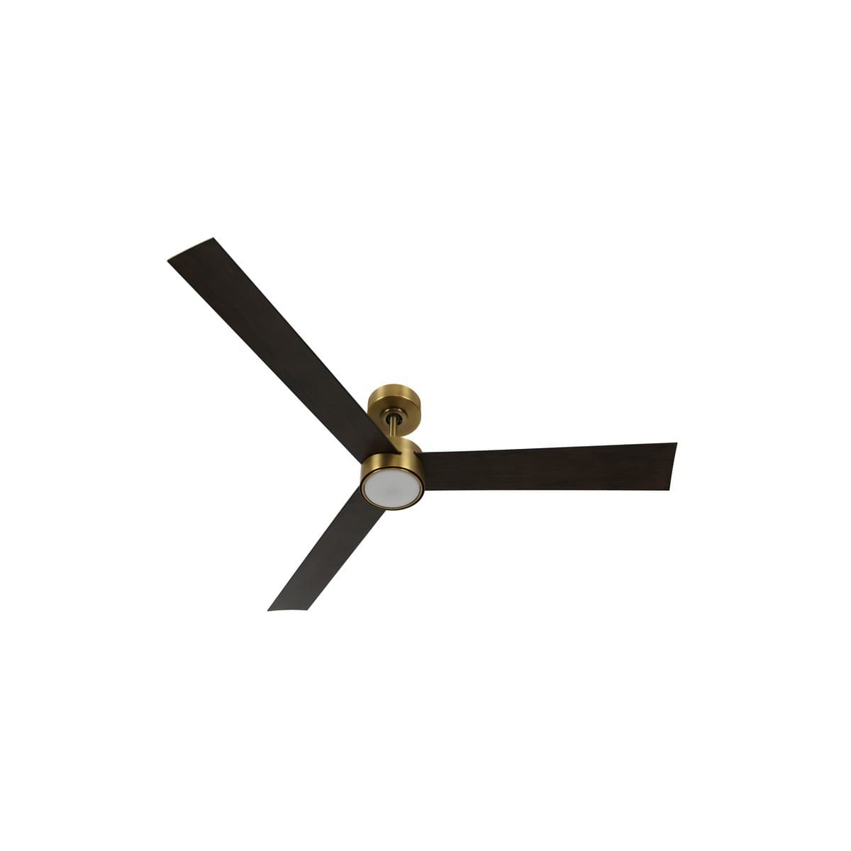Climate IV 132cm DC Fan with Light in Antique Brass with Walnut Blades