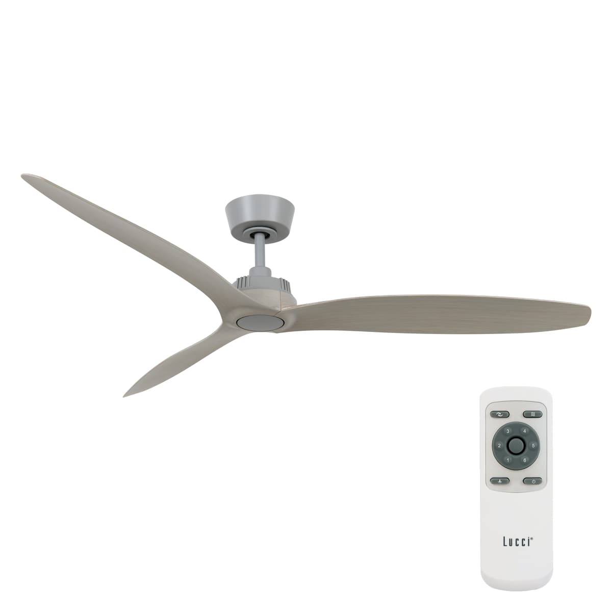 Farron 132cm DC Fan in Grey with White Wash Blades