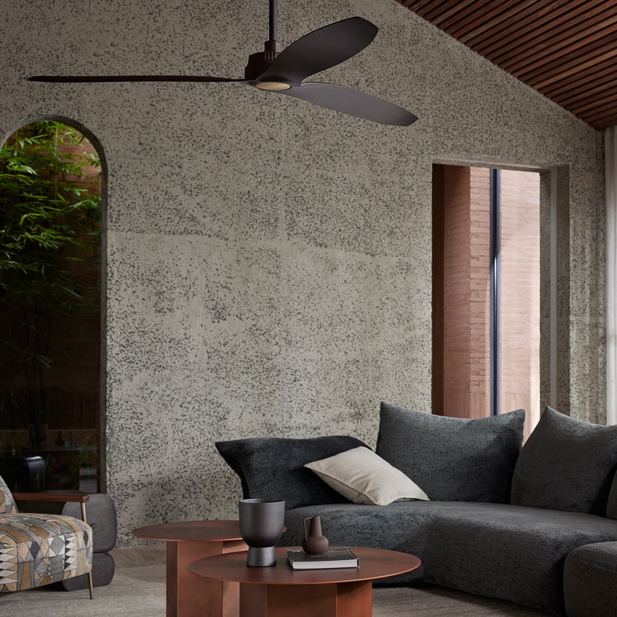 Farron 132cm DC Fan in Oil Rubbed Bronze with Walnut Blades