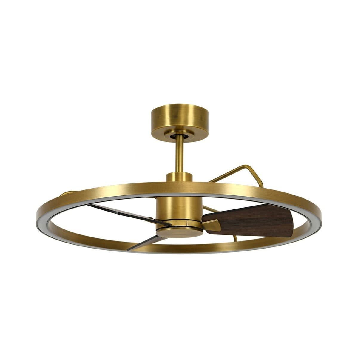 Cessna DC Fan with 700mm LED Light in Antique Brass with Walnut Blades