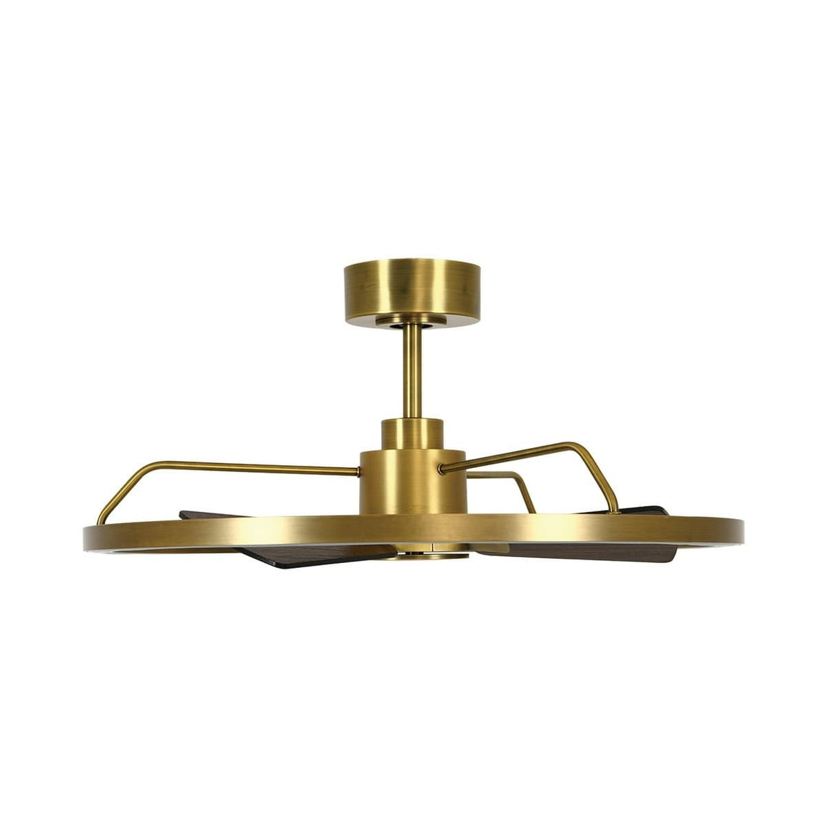 Cessna DC Fan with 700mm LED Light in Antique Brass with Walnut Blades