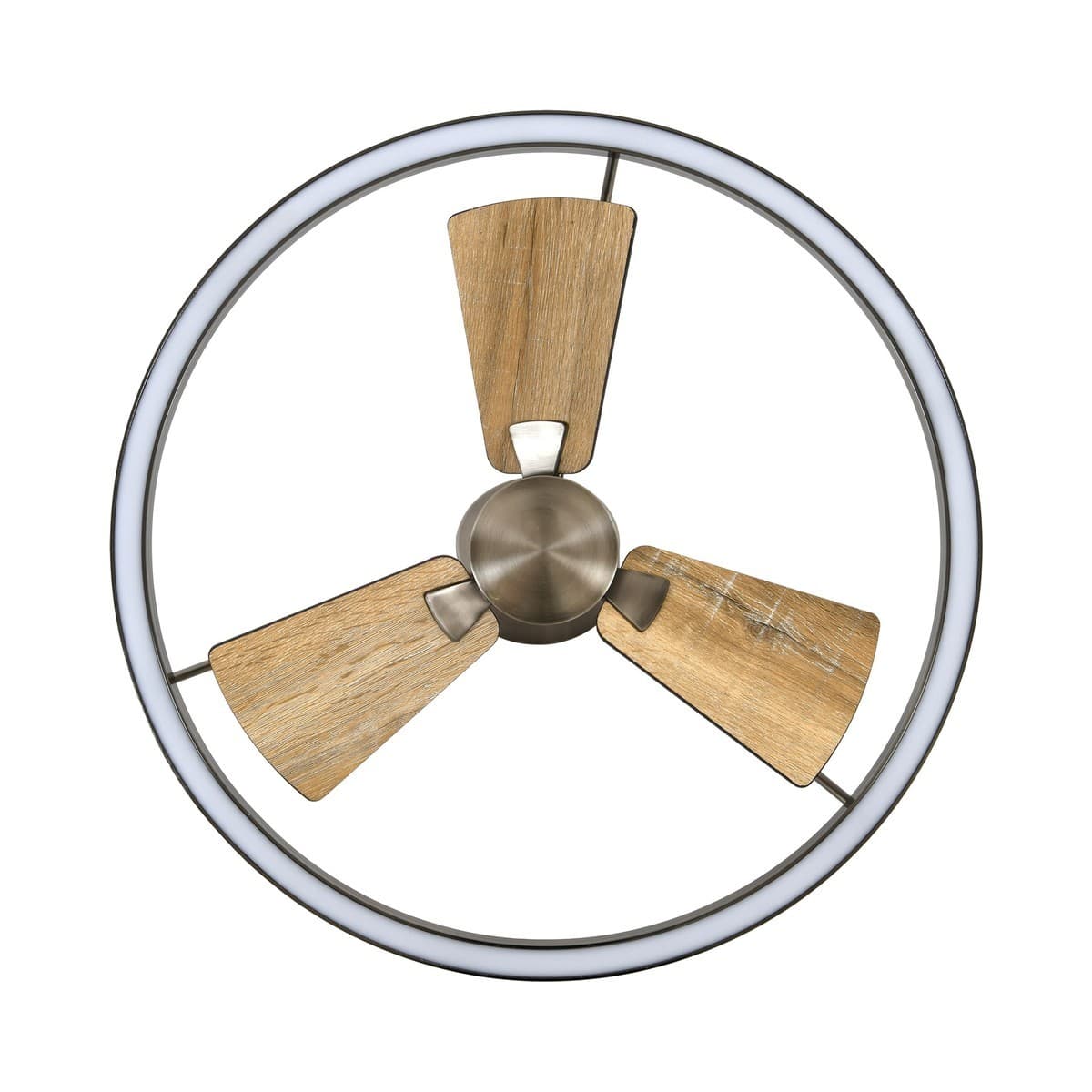 Cessna DC Fan with 700mm LED Light in Antique Nickel with Teak Blades