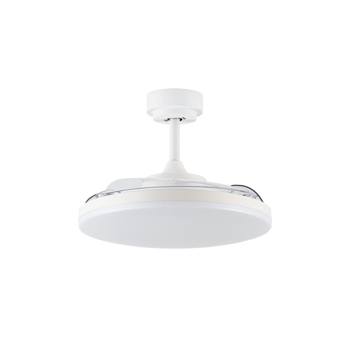 Bayside Stroll 106cm DC Fan and Light in White with Clear Retractable Blades