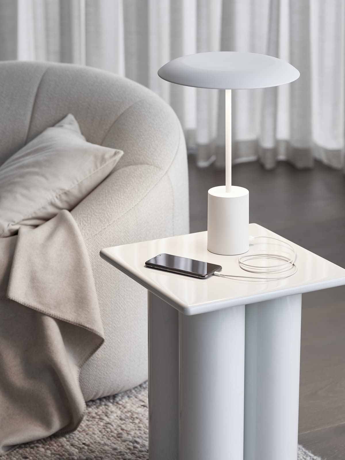 Smith LED Table Lamp with USB Port in White-img-3