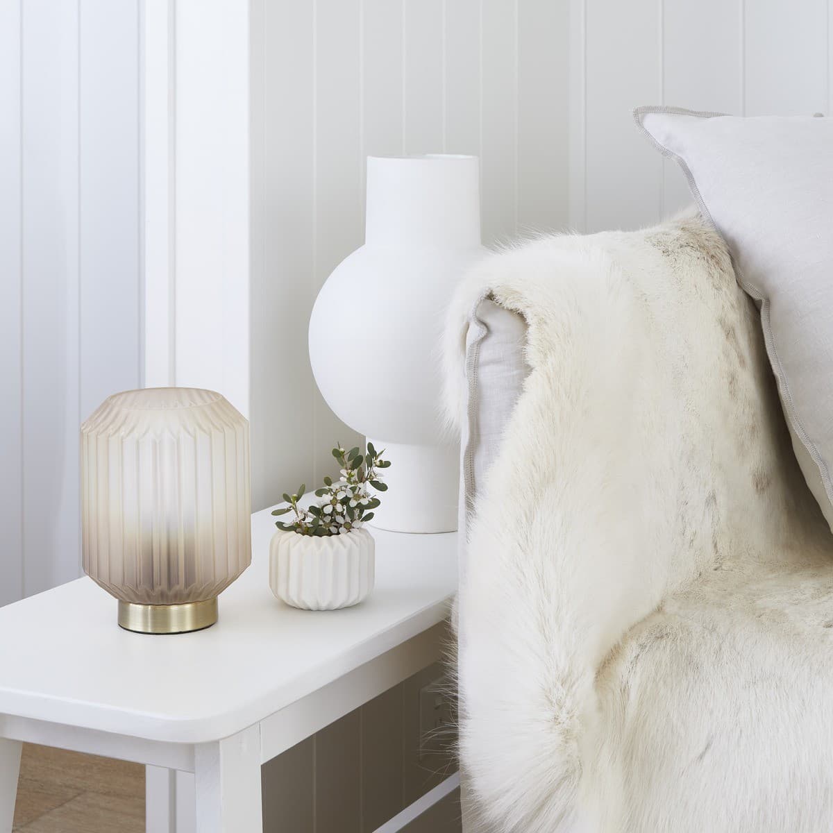 Clancy 1 Light Table Lamp in Brass with White Glass Shade-img-3