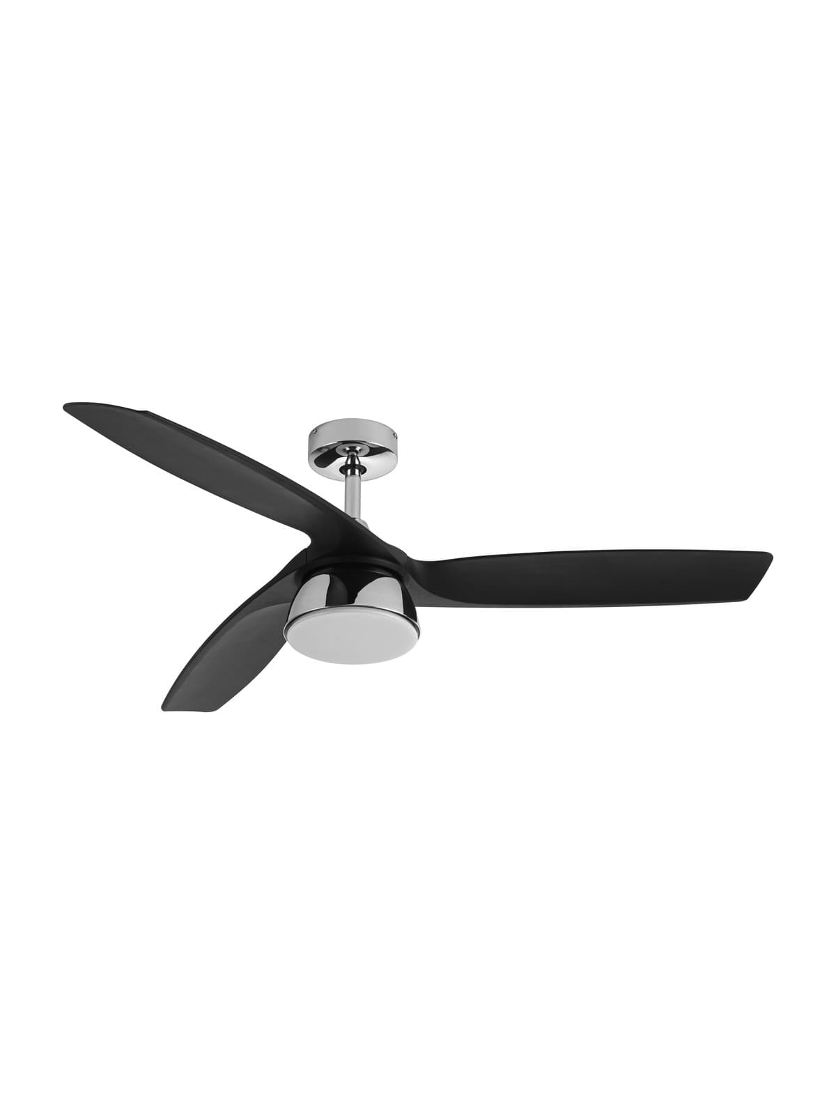Bronx 52inch Fan with Light CCT in Chrome and Matt Black